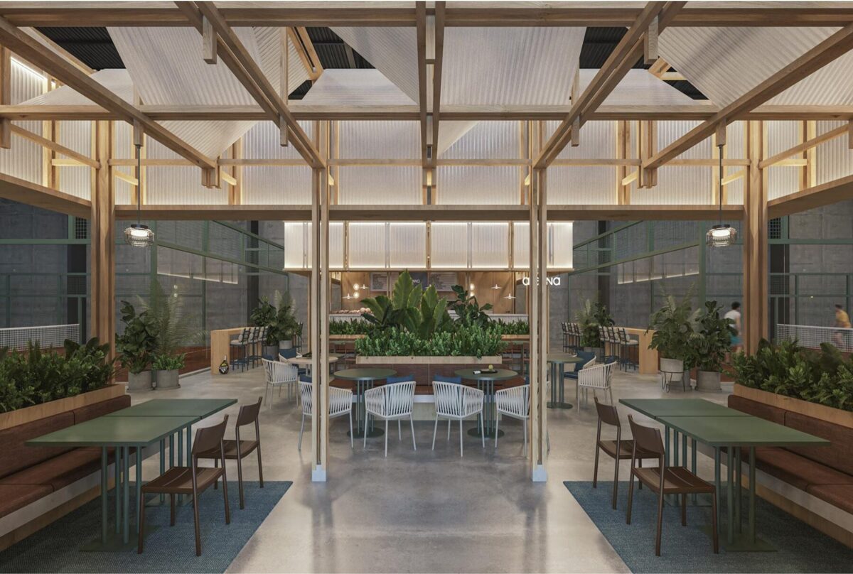 Interior Rendering of the Premium Wellness Hub and Social Lounge at Studio Arenna North Richland Hills